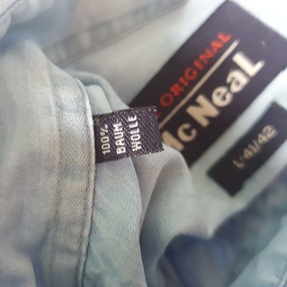 Chest 50-52" Collar 41-42cm Denim Short Sleeve Shirt - Picture 9 of 11